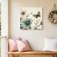 thumbnail image 5 of Canvas Wall Art Vintage Tulip Canvas Art Print Butterfly Flower Pictures Wall Decor for Living Room Bedroom Artwork Decorations Stretched Framed Ready to Hang 8"x8", 5 of 9