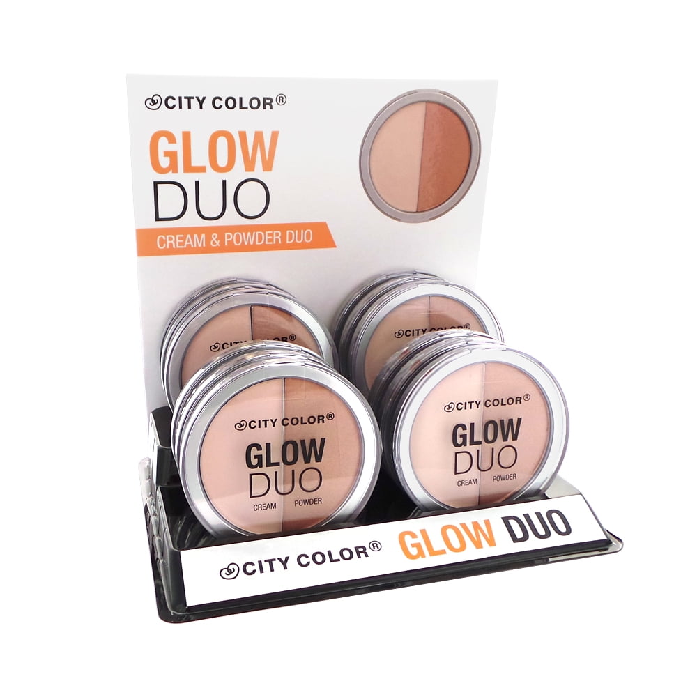 CITY COLOR Glow Duo Highlight Cream/Powder Display Set, 12 Pieces
