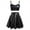 Black, variant on Women's 2Piece Metallic Outfit Shiny Off Shoulder Crop Top + Silver Mini Skirt Dress Alien Costume Rave Clubwear S Holographic Silver - Turtleneck