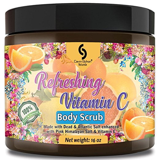 16 Oz Organic VITAMIN C Body Scrub, Excellent Exfoliating Body Scrub