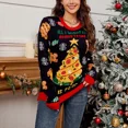 thumbnail image 3 of Suéteres casuales sueltos y perezosos con hechizos de viento de colores, suéter de punto de jacquard con árbol de Navidad nuevo para otoño e invierno para mujer, Y2k, 3 of 4