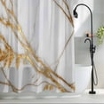 thumbnail image 2 of White Yellow Marble Shower Curtain Set, Waterproof Shower Curtains for Bathroom, Ink Painting Modern Art Washable Fabric Cloth Bath Curtain for Bathtub Decoration with Hooks 48x72 Inches, 2 of 9
