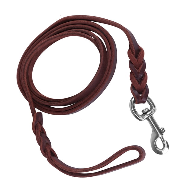 Coda Vaca Y Cinturón Cuero Con Cinturón Para Perros, Correa De Resistente Y Duradera Entrenamiento Caminar, Controle Su Mascota Fácilmente Con