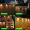 thumbnail image 6 of Claoner Outdoor Fence Lights, Solar Powered Deck Lights Waterproof Stairs Light Stainless Steel Security Wall Lamps for Step Walkway Patio Garden Pathway, Warm White, 1 Pack, 6 of 9