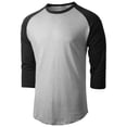 thumbnail image 2 of Ma Croix Men's Basic Baseball Raglan 3/4 Sleeve T-Shirts, 2 of 5