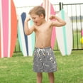 thumbnail image 4 of FORMRS Boys Swim Trunks Quick Dry Mesh Liner Boardshorts Sizes XS-XL, Gray Halloween Dancing, 4 of 7