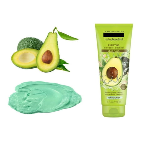 Facial Clay Mask Avocado & Oatmeal Deep To Purge Dirt & Oils From Pores