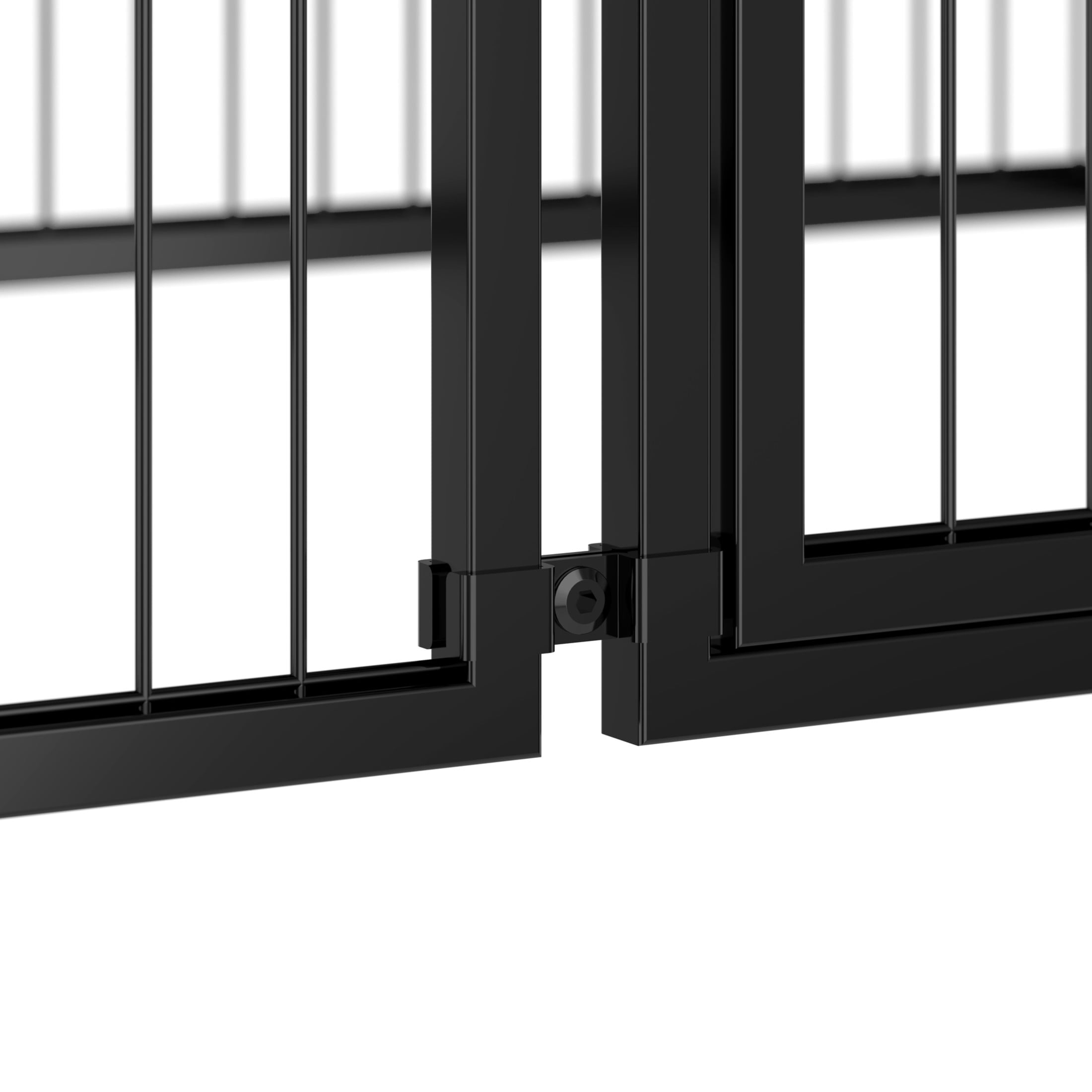 Noble House 48"L x 26"W Large Metal Dog Cage with Top, Indoor Kennel Playpen for Medium Dogs, Black