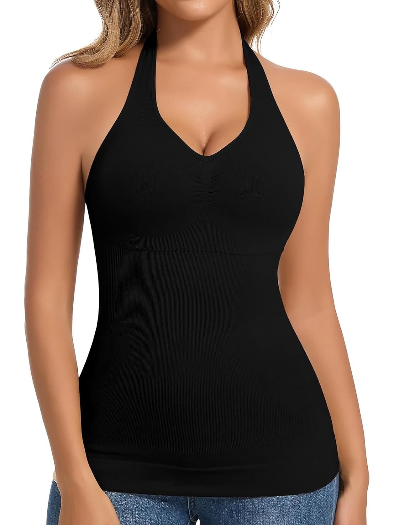 Women's Spandex Halter Camisole Crop Top Spaghetti Strap