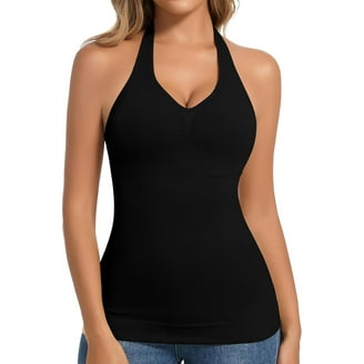 Women's Spandex Halter Camisole Crop Top Spaghetti Strap