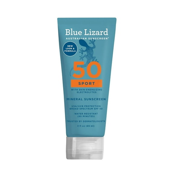 BBlue Lizard Sport Mineral SPF 50 Sunscreen Lotion, 3 oz