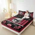 thumbnail image 4 of Homewish Kids Rugby Game Full Size Sheets,Atlanta City Silhouette Bed Sheets,Red Black Sheet Sets For Teens,Ultra Soft Home Decor,4-Piece, 4 of 7