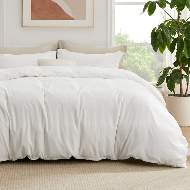 Juego de cama Bedsure King, funda de edredón con sábana bajera ajustable, 4 piezas