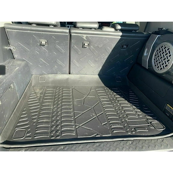 EACCESSORIES EA Cargo Liner – Trunk Mat for Toyota FJ Cruiser 2007-2014 – Weather-Resistant Trunk Mats for Cars with Raised Lip – Non-Slip Car Trunk Mat Rubber – Easy to Install – Laser Pre-Cut Design