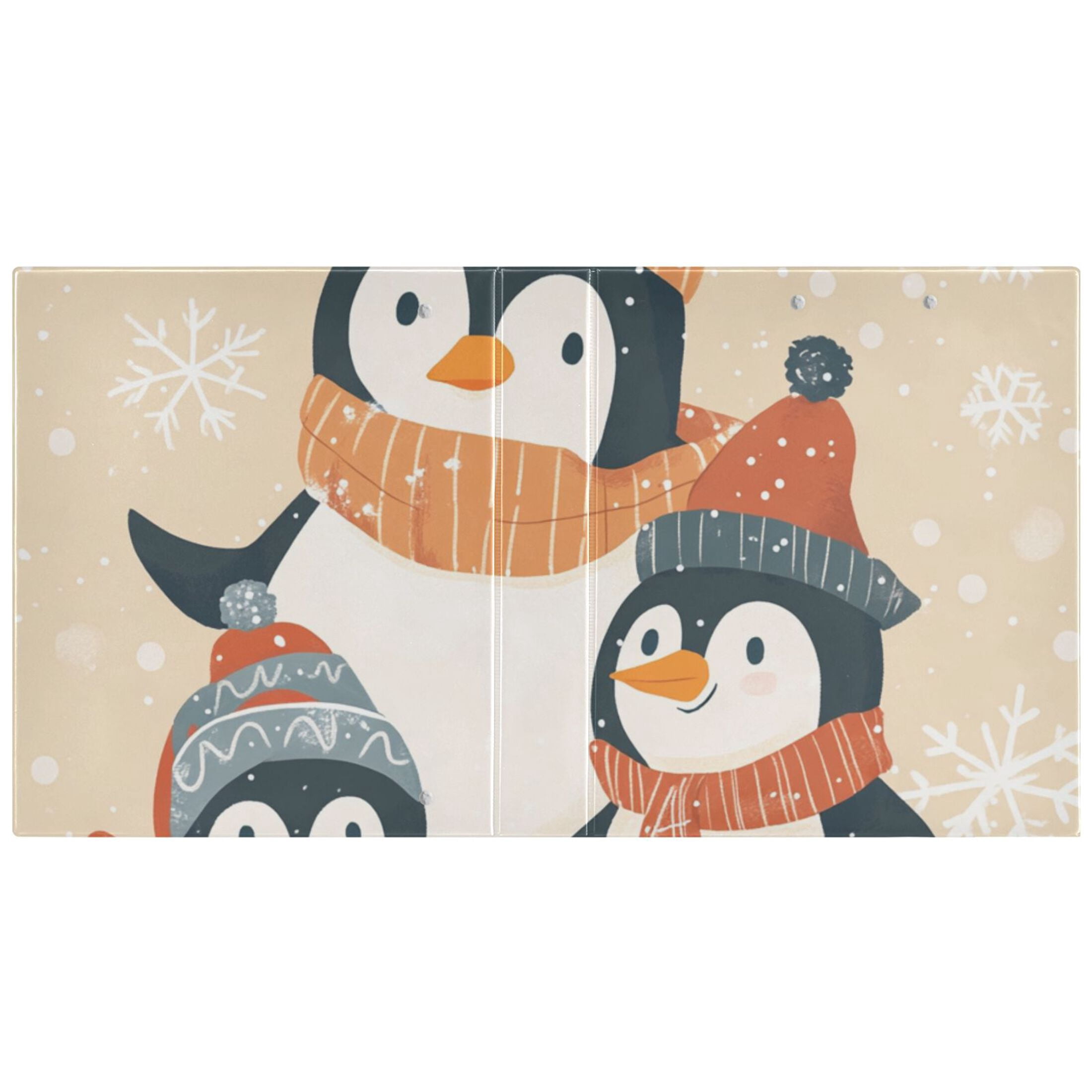 Cute Penguins Gifts 3 Ring Binders 1.5 inch Hardcover File Folders with Interior Pockets A4 Size Organizer for School Office Hospital