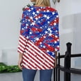 thumbnail image 4 of HAVUITYY Independence Day 3/4 Sleeve Sweaters for Womens, Plus Sized Fashion Flag Printed Crew-Neck Pullover, Women's Spring Going Out Tops for Gifts & Wear, 4 of 5