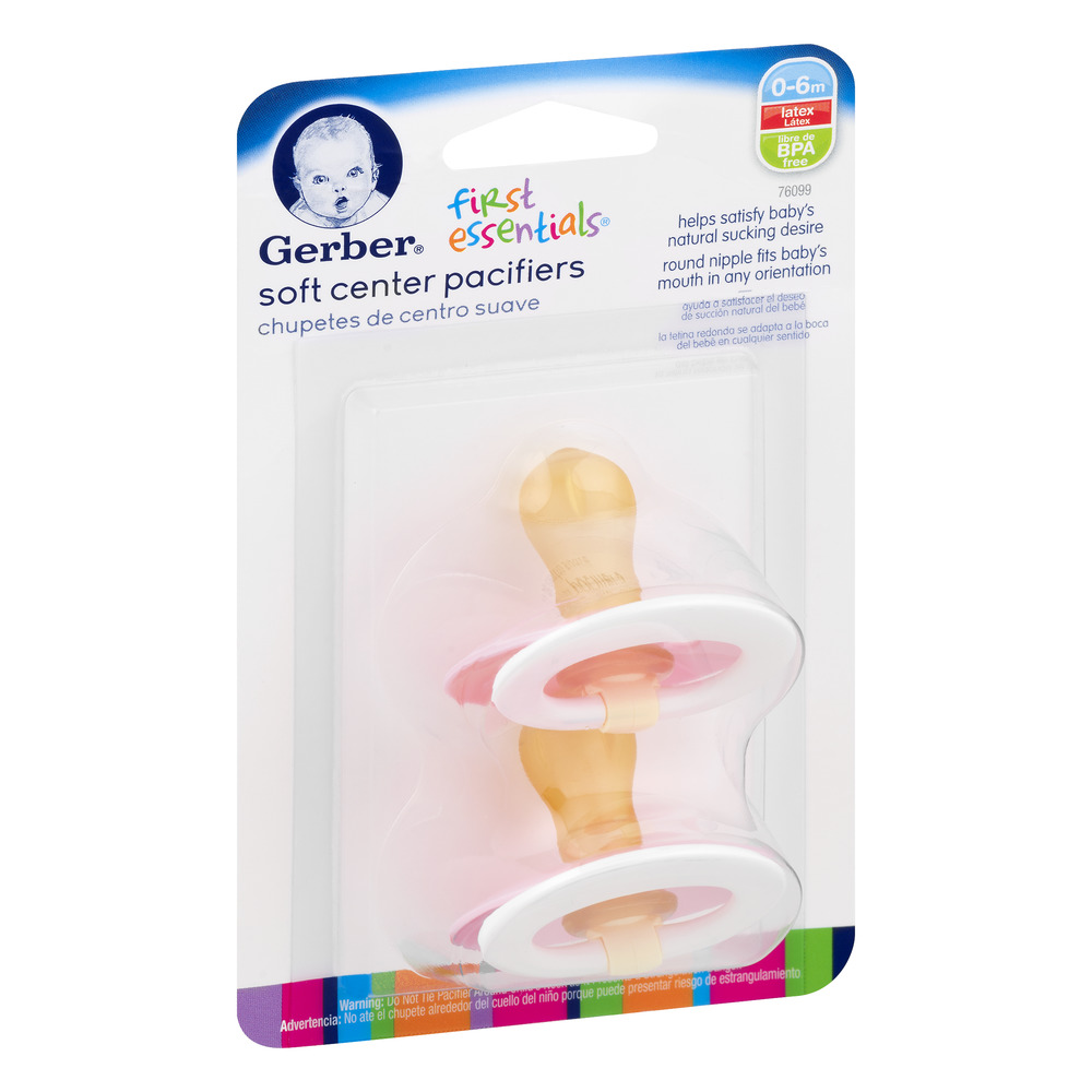 Gerber First Essentials Soft Center Pacifiers, 0-6 Months, 2 Counts - image 5 of 7
