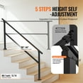thumbnail image 3 of KFFKFF Handrails for Outdoor Steps, 5-Step Stair Rail Kit, Durable Carbon Steel Railings with Installation Accessories, Stair Rails for Elderly, Suitable for Concrete Steps, Porch, and Deck, 3 of 9