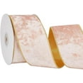 thumbnail image 6 of 1 Roll 10 Yards Champagne Velvet Ribbon with Gold Edged Rolls Polyester Shiny Backing Fabric Trim Single Face Spool Silky Vintage Satin Ribbons for Gift Wrapping Christmas Decoration Wreath Craft, 6 of 9