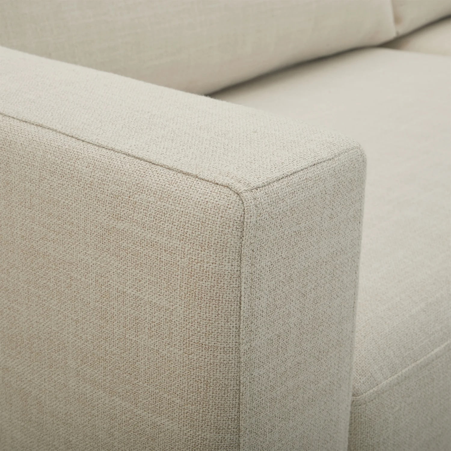 Better Homes & Gardens Springwood Wood Frame 83.46" Couch, Cream Linen, Black Woodbase Finish