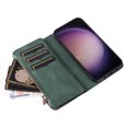thumbnail image 6 of Dteck Wallet Case for Samsung Galaxy S25 Ultra, Vintage Premium PU Leather Cover Flip Case with 9 Card Slots Magnetic Closure Zipper Pocket Kickstand Handbag with Hand Strap, Green, 6 of 7