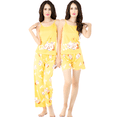 thumbnail image 1 of SET DE PIJAMA DE 3 PIEZAS PANTALON, SHORT Y BLUSA PARA MUJER DISEÑO UNICO UNITALLA, 1 of 5