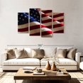 thumbnail image 2 of Elephant Stock Rippled American Flag Wall Art - Horizontal Multi Panel Canvas - Living Room Wall Decor - Flags Multi Panel - Red And Blue Decor - 75" x 48", 2 of 4