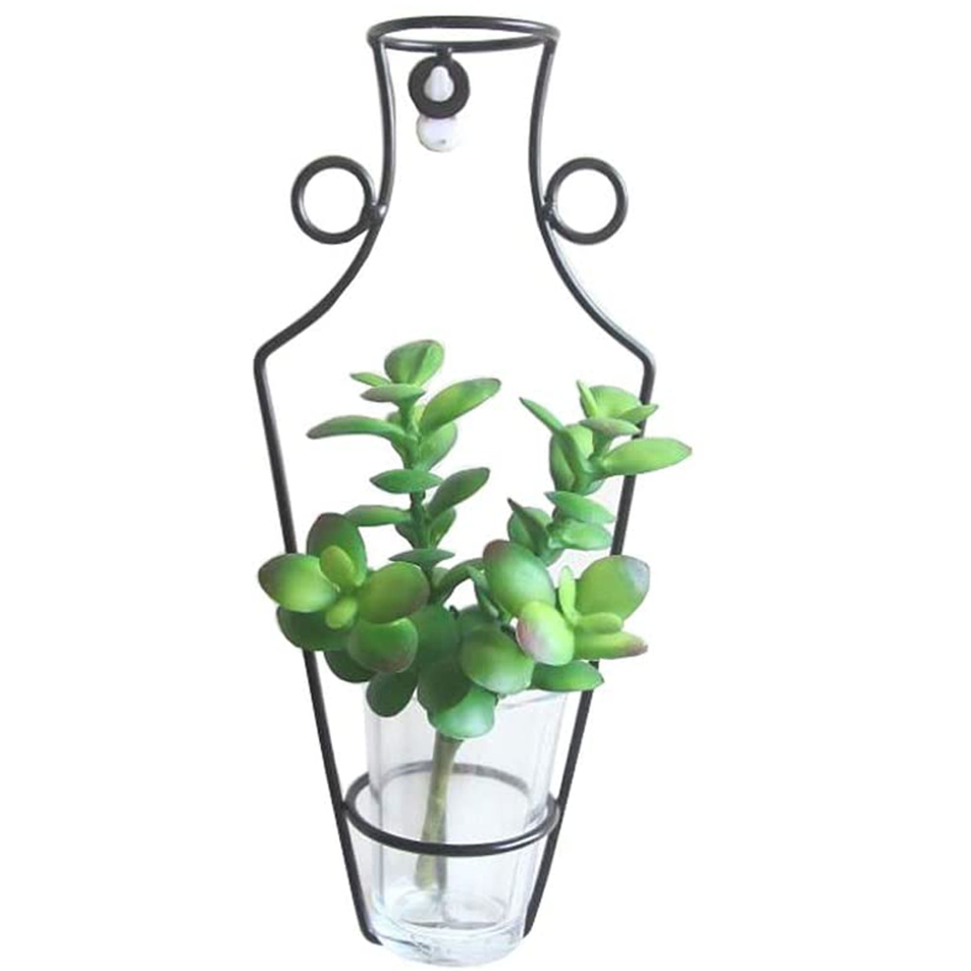 Listenwind Iron Frame Vase Wall Hanging Plant Dried Flower Racks Bottle