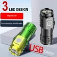 thumbnail image 3 of LEEYNEER Clerance! Sd-1033 Black Smiling Shark Three-Eye Strong Light Flashlight Multi-Function Rechargeable Compact Mini Portable Outdoor Fixed Focus Long-Range Led Flashlight, 3 of 5