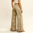 thumbnail image 7 of ZToonmas Women's High Waisted Print/Solid Wide Leg Pants Ruffle Hem Casual Trousers with Pockets for Ladies, 7 of 7