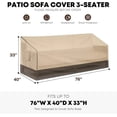 thumbnail image 2 of PatioGem Outdoor Furniture Cover, Waterproof Patio Chair Sofa Loveseat Lounge Bench Cover, 600D Heavy Duty 3-Seat Rectangle Couch Cover with Air Vents, Beige & Brown, 2 of 9