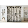 thumbnail image 2 of Rustic Wooden Vintage Wood Shower Curtain, Farmhouse Wooden Shower Curtain Country Barn Door Shower Curtain with 12 Hooks, Waterproof Garage Cabin Shower Curtain, 69X70in, 2 of 5
