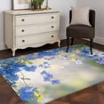 thumbnail image 3 of Blue Flower Area Rugs 3x5 ft Spring Floral Leaf Botanical Plant Country Blurry Washable Rug Non Slip Indoor Carpet Absorbent Floor Mat for Living Room Bedroom Dining Room, 3 of 9
