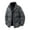 Dark Gray*1, variant on Pink Puffer Jacket Men No Hood Winter Padded Jackets Full Zipper Windproof Waterproof Outwear Coat with Pockets,XXXL