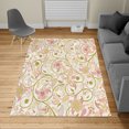 thumbnail image 2 of Vintage Turkish Area Rug, Oriental Scroll with Swirling Leaves with Eastern Design Inspirations, Soft Carpet for Living Room Decor with Distressed Look, 4' X 5.7', Pale Earth, by Ambesonne, 2 of 4