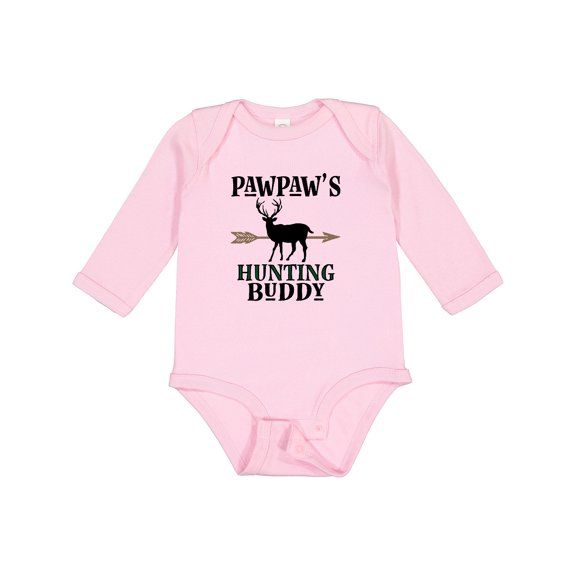 Inktastic Pawpaw Hunting Buddy Bow Hunter Boys or Girls Long Sleeve Baby Bodysuit