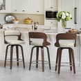 thumbnail image 5 of Dycanpo 26”Bar Stools Swivel, Wood Counter Height Bar Stools Set of 2 for Home Kitchen, Gray, 5 of 6