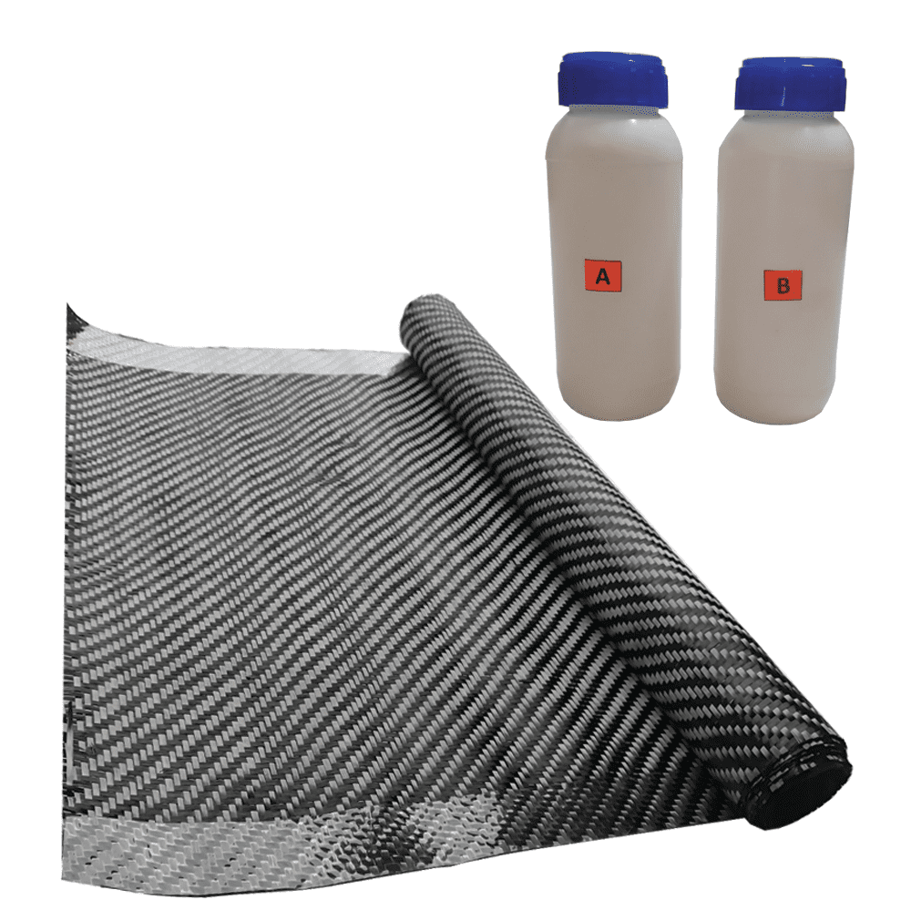 Real 2x2 Twill 3K 5.7 oz Carbon Fiber Epoxy Resin Kit 2x2 Twill 144" x 12"