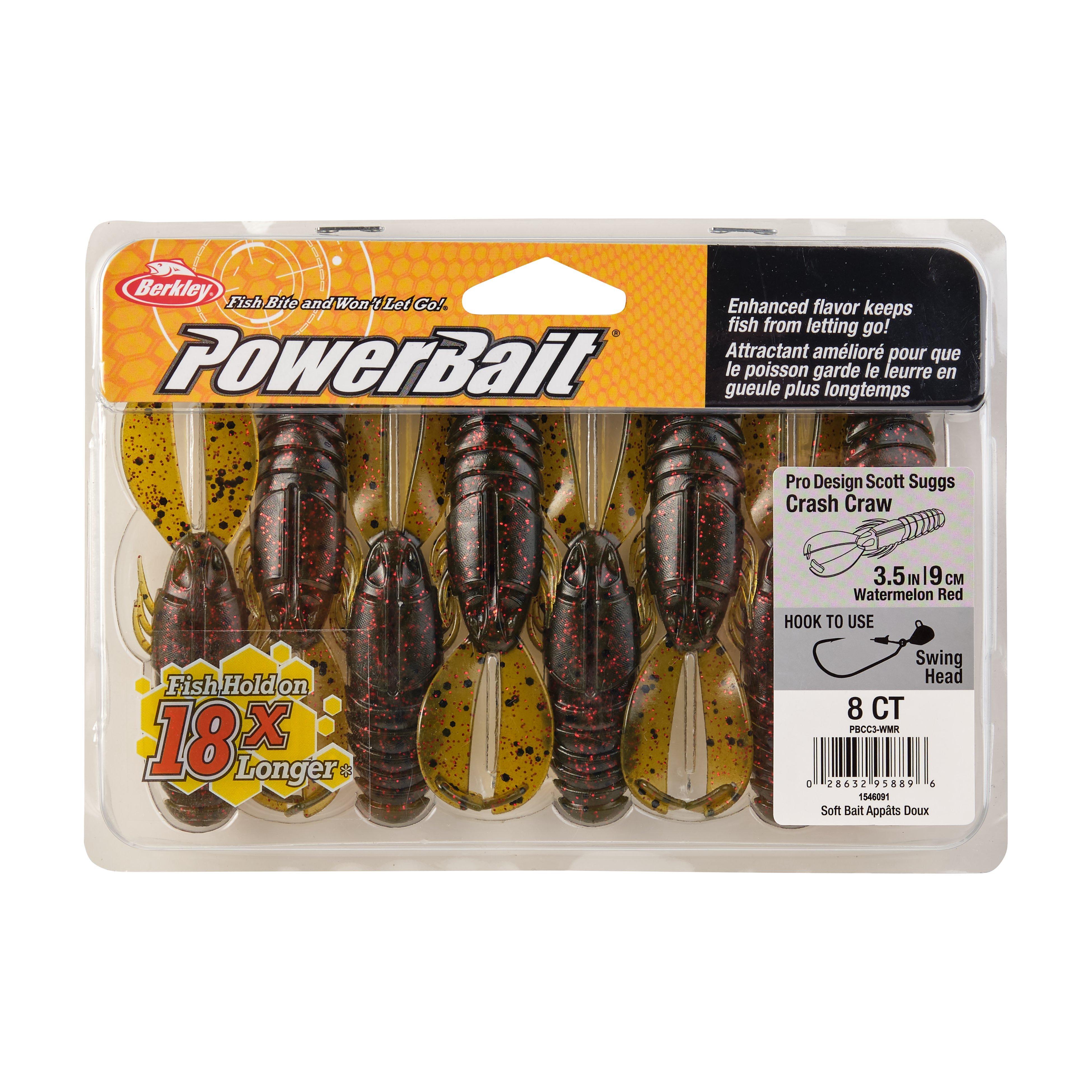 Berkley PowerBait® Crash Craw, 3.5 in, Watermelon Red