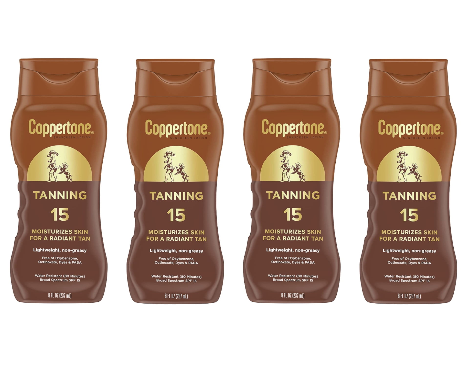 Coppertone Tanning Lotion SPF 15 8 oz (Pack of 4)