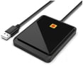 thumbnail image 1 of Lector de tarjetas inteligentes USB 2,0 portátil, lector de tarjetas bancarias de identificación, diseño de ranura para tarjetas Compatible con Windows Linux, Bl, 1 of 5