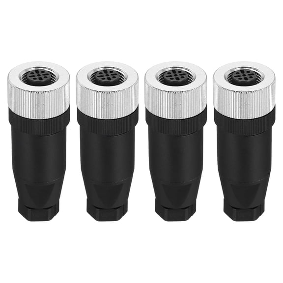 Uxcell 4 Pin M12 Female Aviation Wire Connector 4 Pcs Waterproof IP67