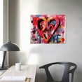 thumbnail image 3 of GOSMITH  Canvas Wall Art Framed Love Wall Art Red 3D Love Modern Paintings Artwork for Living Room Bedroom Bathroom Wall Decor Housewarming Wedding Gift Ready to Hang Black-Framed, 3 of 4