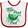 thumbnail image 3 of Inktastic Two Peas in a Pod with Faces Boys or Girls Baby Bib, 3 of 4