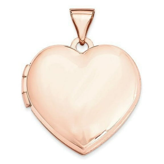 PicturesOnGold.com 14k Rose Gold Heart High Polished Locket 3/4 in x 3/4 in in Solid 14K Rose Gold