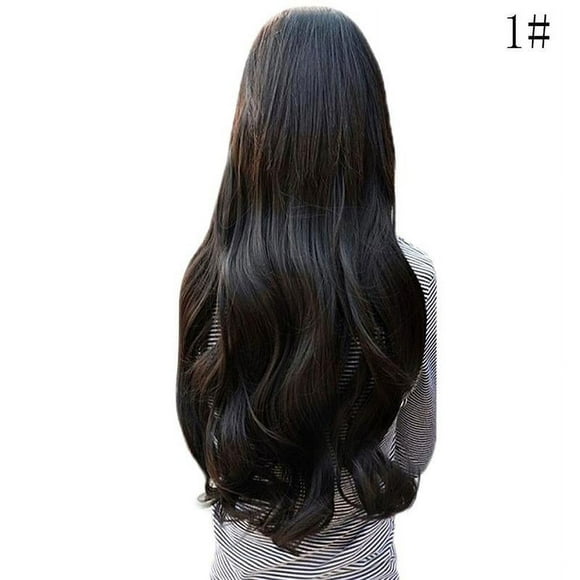 3/4 Full Head Long curly Hair Extension Sexy Wavy Clip-on Stylish Women Beautiful Lady Natural wig synthetic clip in on W3D3