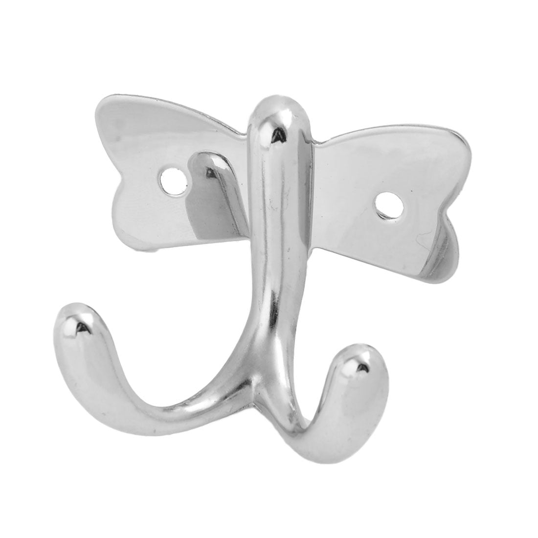 Uxcell Bathroom Butterfly Design Wall Mounted Towel Hook Silver Tone
