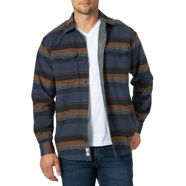 Wrangler Men's Long Sleeve Fleece Shirt - Walmart.com
