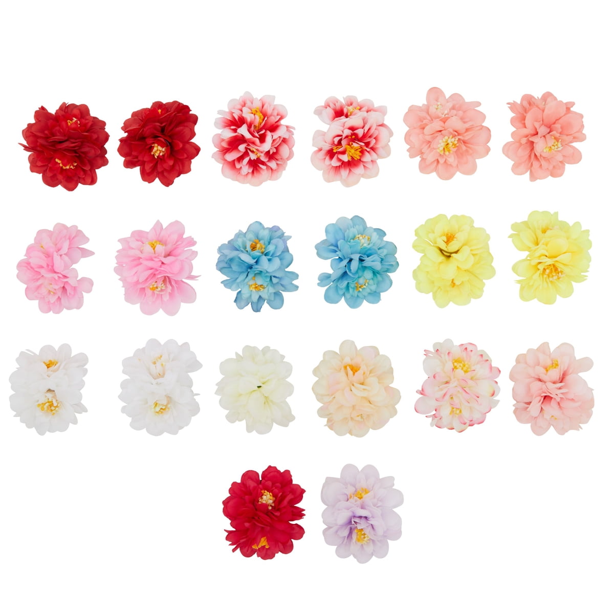 20 Pack Mini Hawaiian Flower Hair Clips for Women Wedding, Fabric Rose Hair Accessories for Girls, 2 in