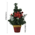 thumbnail image 3 of Hometravel Mini Christmas Tree Plant, Artificial Desktop Holiday Decor, Small Potted Tree Arrangement for Table, Shelf, Indoor Display, 3 of 7